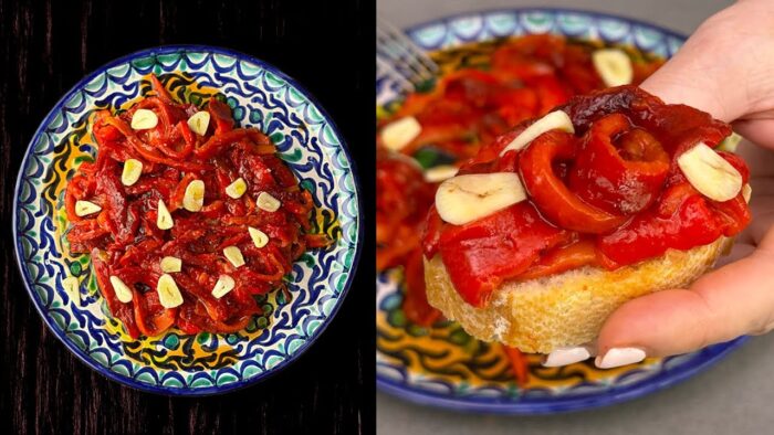 Ensalada de pimientos asados en freidora de aire