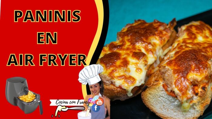 PANINIS en AIR FRYER en 7 min | Pizzas en PAN | Recetas freidora de aire  Cocina con Francy