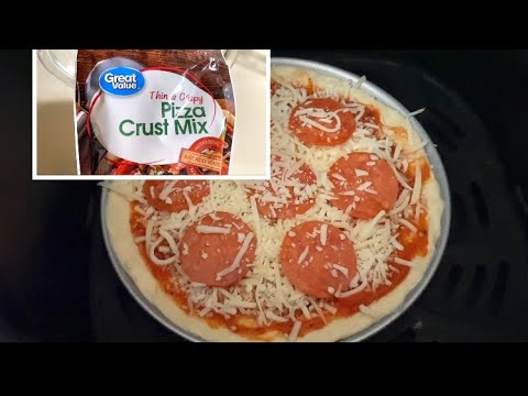 Probando masa para pizza de Great Value | pizza en freidora de aire #masaparapizza #greatvalue