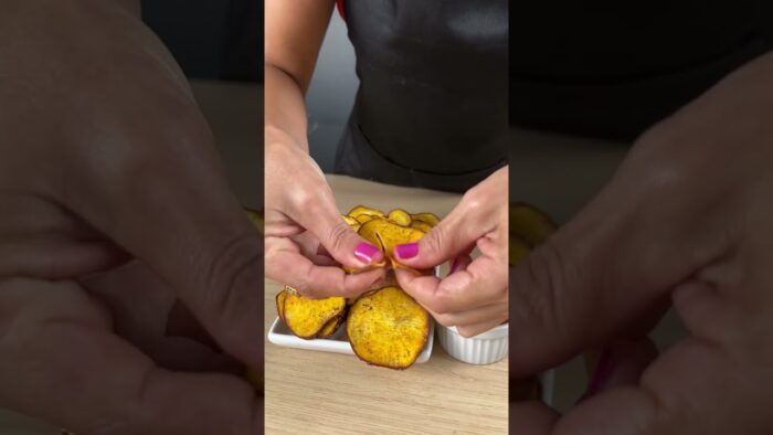 Batatas en la freidora. Es muy dulce y seco.