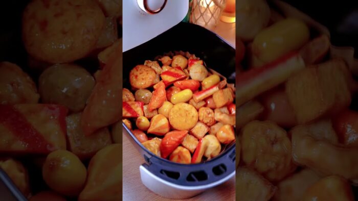 Crispy Air Fryer BBQ Meatball-Stuffed Potatoes: A Flavor Explosion! #recipe #cooking #chinesefood