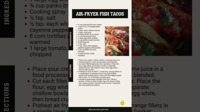 Easy 🌮 Air-Fryer Fish Tacos 🌮Recipe