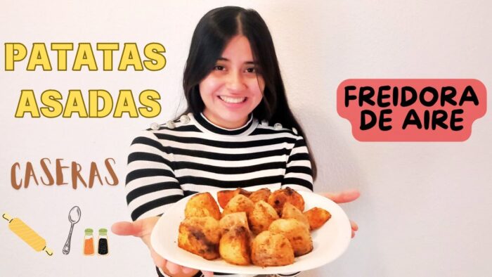🥔Patatas asadas CASERAS  hechas en la FREIDORA DE AIRE | RECETA para chuparse los dedos.✅