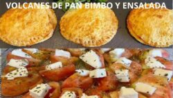 VOLCANES 🌋 CON PAN DE MOLDE 🍞 VARIADOS CON FREIDORA DE AIRE Y ENSALADA 🥗 CON MOZZARELLA 🫕!!
