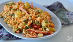 Ensalada de zanahoria, judías verdes y pollo