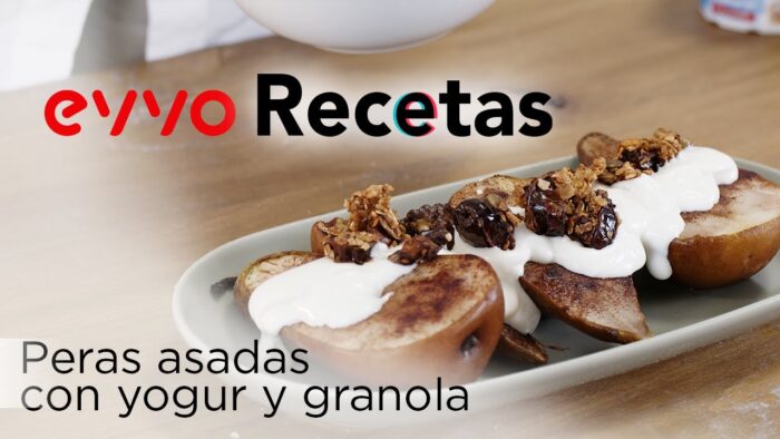#EVVORECETA | PERAS ASADAS CON YOGUR Y GRANOLA EN TU FREIDORA SIN ACEITE