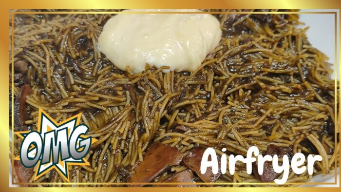 FIDEOS CON CALAMARES EN SU TINTA EN FREIDORA DE AIRE