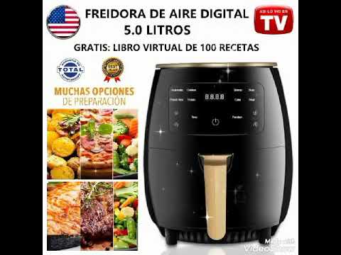 💥Freidora de Aire Digital por 5.0 Litros + Libro de 100 Recetas en Español😱
