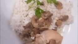 POLLO AL AZAFRAN CON CHAMPIÑONES, HECHO EN la Thermomix