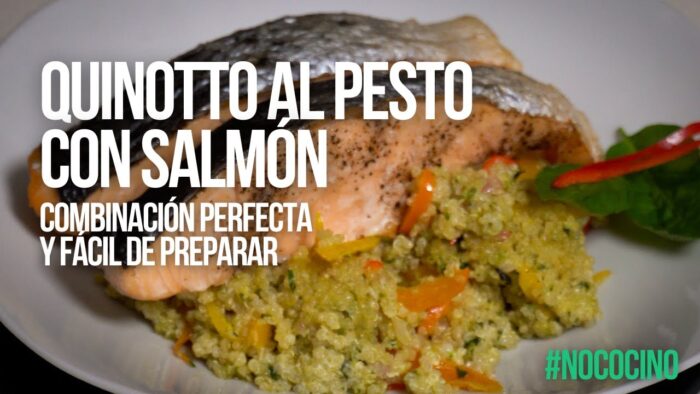 Quinotto al pesto con salmón | Combinación perfecta y fácil de hacer | Receta de salmón al Air Fryer
