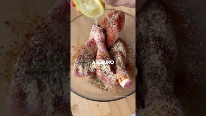 receta saludable, muslos de pollo en freidora de aire. POLLO EN FREIDORA DE AIRE