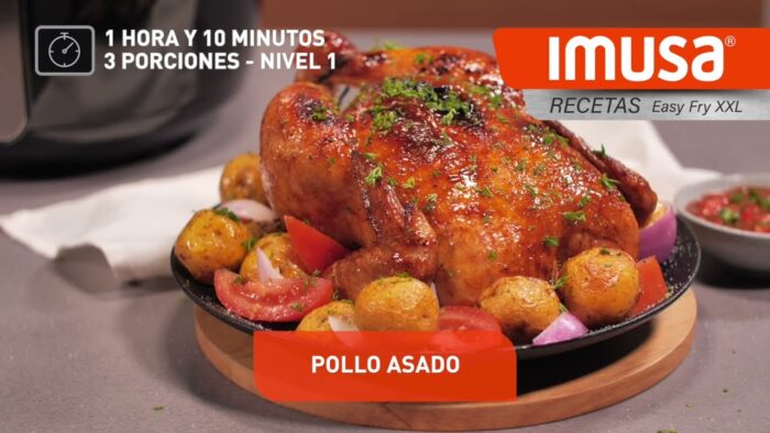 ¡Delicioso pollo asado en la freidora de aire Easy Fry XXL IMUSA!