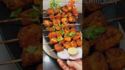 Air Fryer wale Healthy Chicken Tikka recipe 🔥😋 #youtubeshorts #zaykawithruby #shorts #shortsfeed