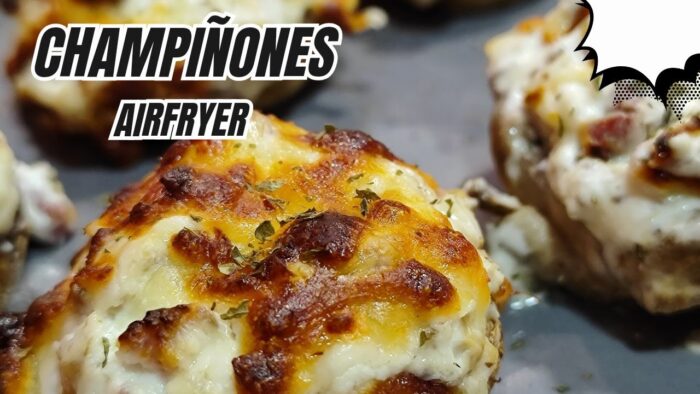 CHAMPIÑONES RELLENOS EN FREIDORA DE AIRE 🍄🍄|| Receta lista en 1️⃣2️⃣ minutos