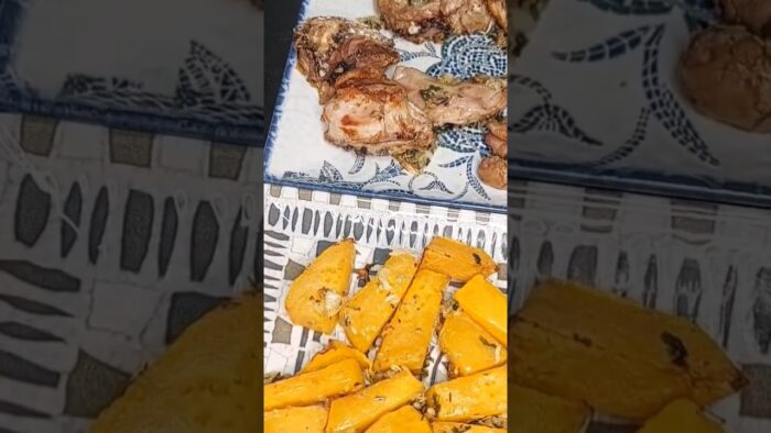Conejo y calabaza al ajillo en freidora de aire, #airfryer fácil, rico y saludable
