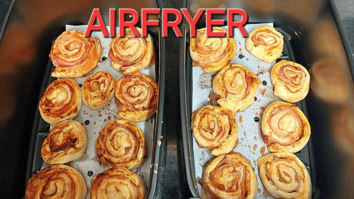 ENROLLADOS DE MORTADELA Y QUESO EN FREIDORA DE AIRE, FÁCIL Y RÁPIDO