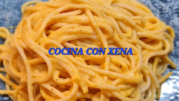 Espaguetis con calabaza asada, en Thermomix