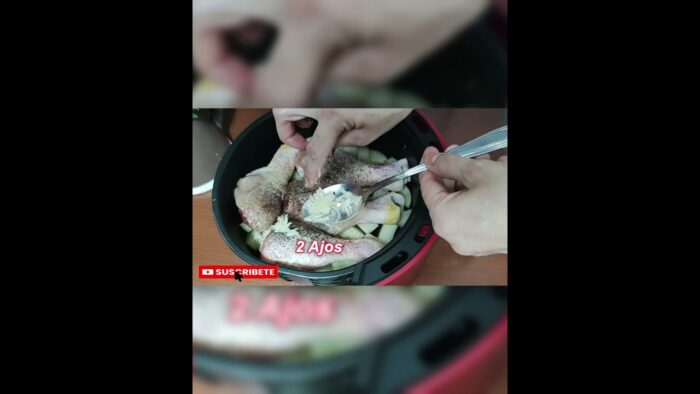 Fácil y Delicioso POLLO EN LA FREIDORA DE AIRE #Shorts #Short