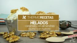 Helados con Thermomix: de caramelo con almendras y de queso con nueces