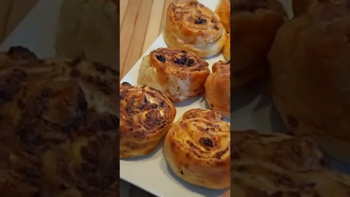 Hojaldre con requesón y pasas en freidora de aire. #recipe #freidoradeaire