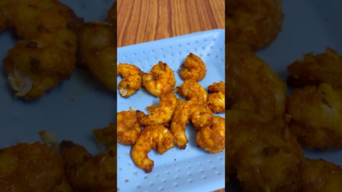 Prawns Tikka 🍤 | Prawns Recipe | Street Food | Air Fryer Recipe | #streetfood #prawns #foodshorts