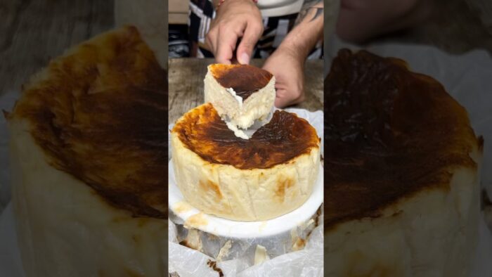 Tarta de queso estilo la viña en Freidora de aire #shorts #receta #recipe