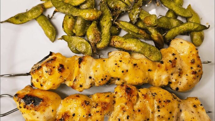 BROCHETAS DE POLLO y EDAMAME EN FREIDORA DE AIRE  🔥 ¡ En 15 minutos !