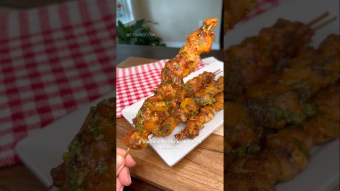 Brochetas de ajo y parmesano en Freidora de Aire #shorts