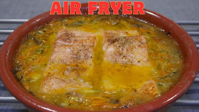 CAZUELA DE SALMON Y VERDURAS EN FREIDORA DE AIRE!!!