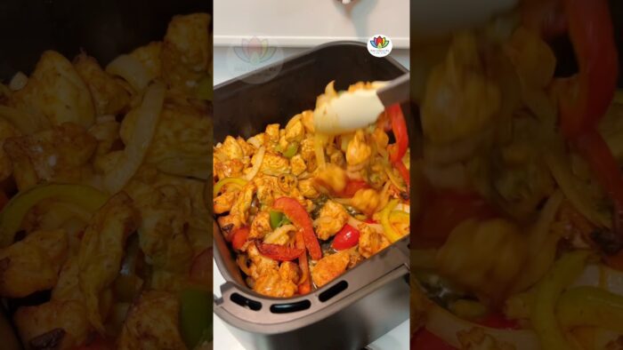 FAJITA RAPIDA EN LA FREIDORA 😋#ketolatinomx #fajita #freidora #airfryer #pollo #recetas #cooking