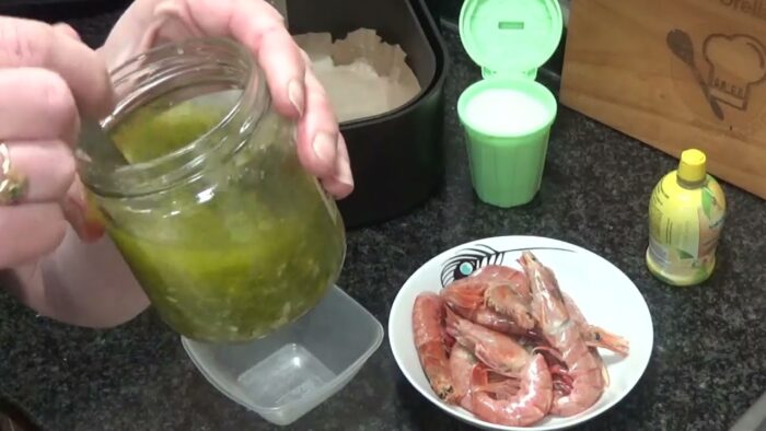 Gambones al ajillo en freidora de aire 🌼 Receta para dos 💕 Quedan perfectos!