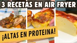 🌟Menú fácil y Saludable en tu freidora de aire 🥑Alto en Proteína 🥚🍗🥦 ¡1er plato, 2do y postre!