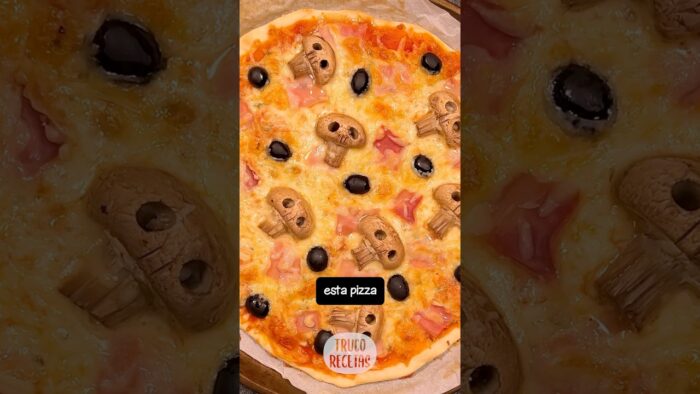 🍕 PIZZA CEMENTERIO 🪦 de HALLOWEEN 🎃 #recetasfaciles #halloween