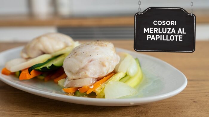 Receta de merluza en papillote en freidora sin aceite Cosori
