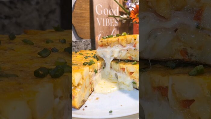 🔥¡Tortilla de Papás Rellena!  #shorts #recetas  #airfryer