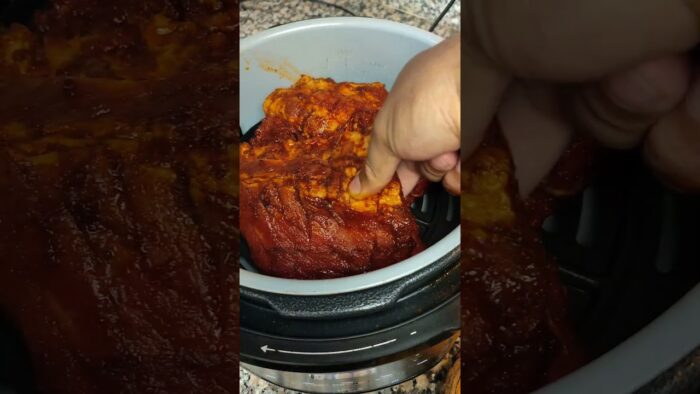 Costilla de cerdo a la barbecue en freidora de aire #recetas #costilla  #barbecue #freidoradeaire