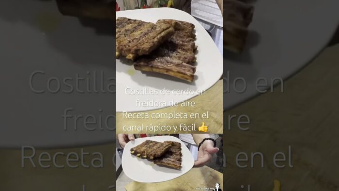 Costillas de cerdo en freidora de aire #receta fácil