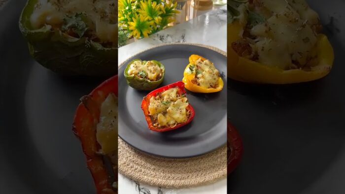 Easy & Delicious Paneer-Stuffed Capsicum Recipe | Quick Air Fryer Snack #airfryerrecipes #airfryer