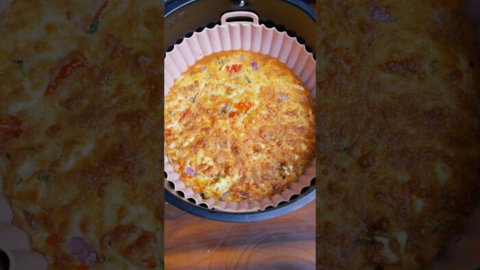 Egg Cheese on Air fryer 🧀 🥚#shorts #cooking #recipe #food #satisfying #asmr @SilentDish