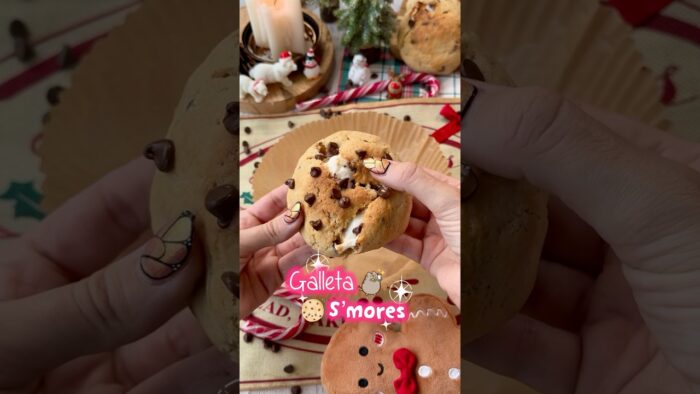 Galleta smores en airfryer 🍪#receta #recetaspostres