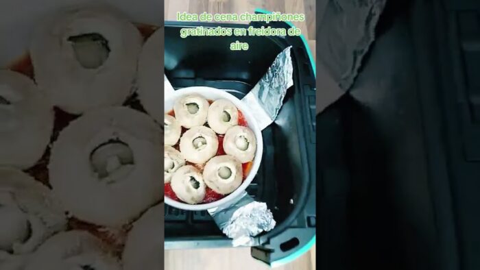 Idea de cena champiñones gratinados en freidora de aire!!! #recetas #comida #cocina #airfryer #ideas