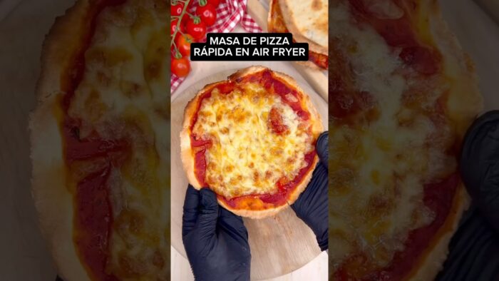 MASA de PIZZA RÁPIDA en AIR FRYER #shorts #recetas