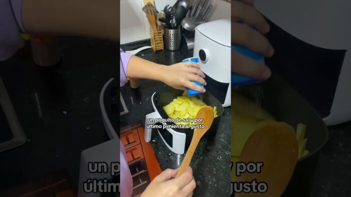 Patatas Panaderas SIN ACEITE 😋 Receta Saludable en Freidora de Aire 👩‍🍳 #recetarápida