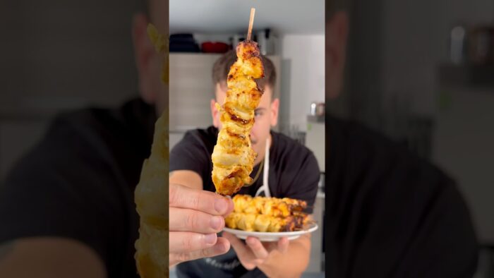 Receta de Brochetas de Pollo con Yogur y Mostaza en AirFryer #shorts #recetas