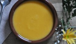 Crema de zanahoria, naranja y calabacín