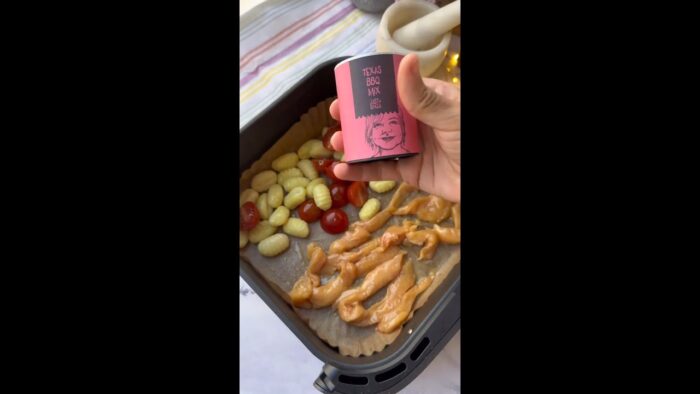 Cena en freidora de aire con 3 ingredientes 😋 #justspices #airfryer #recetasfaciles