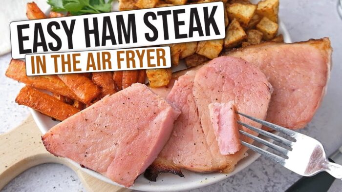 Easy Air Fryer Ham Steak [w/ Simple Glaze]