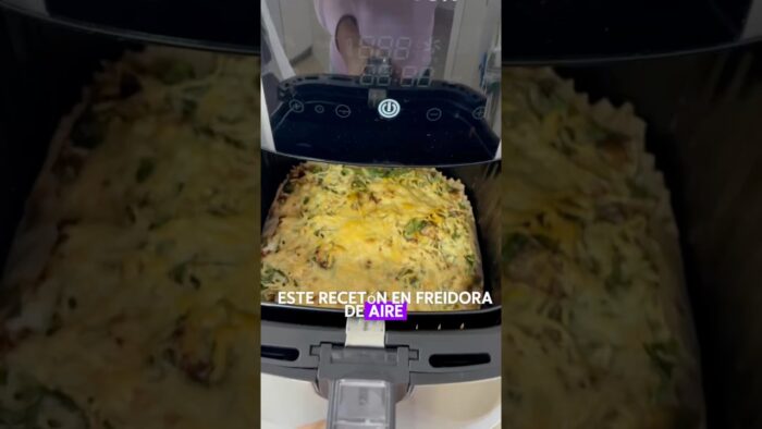 Fritatta de verduras saludable en ¡15 minutos! #recetassaludables #airfryer #youtubeshorts