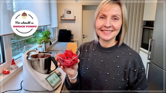 ✨ Kirsch – Spekulatius – Eis ❄️ – in 3 Min fertig – ohne Eismaschine – Thermomix® Rezept