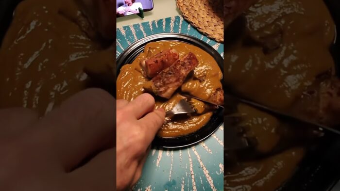 Panceta con salsa de patata, zanahoria y cerveza. #cocina #recetasthermomix #cookidoo #Thermomix